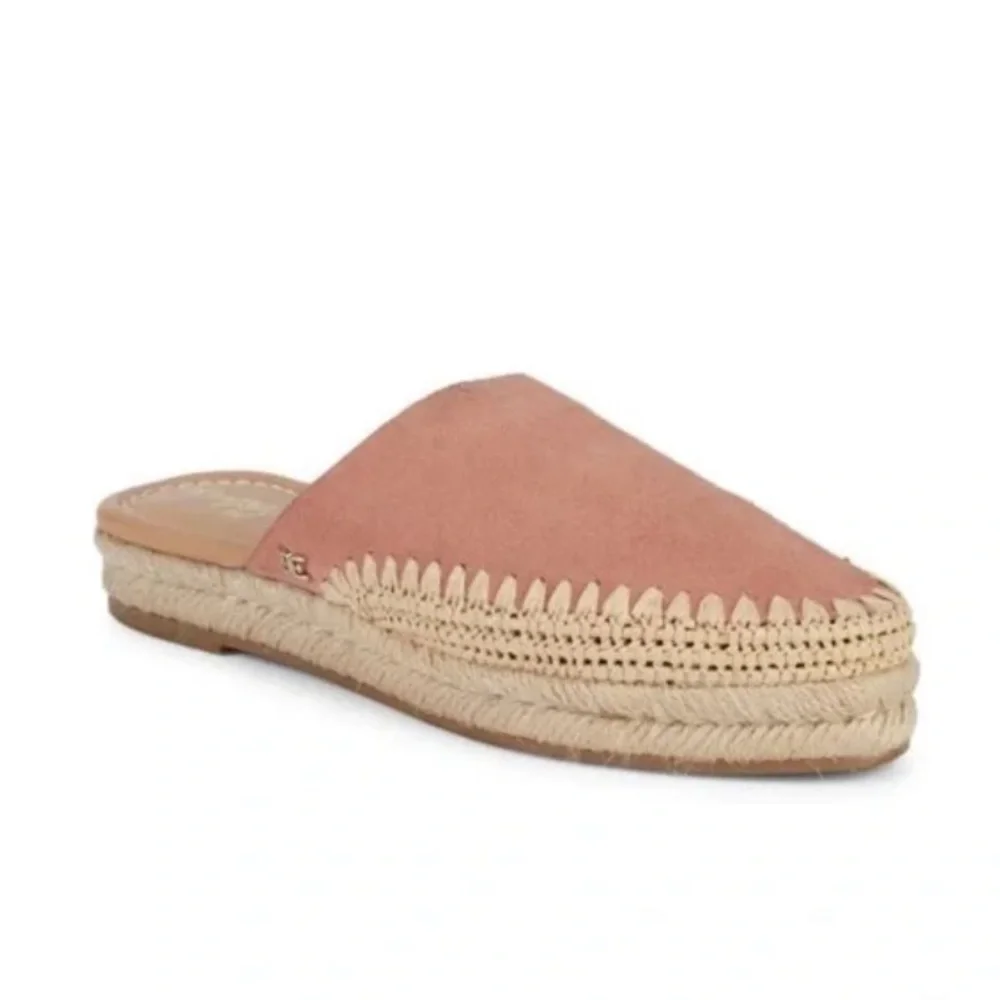New Sam Edelman Austin Espadrille Slide in Rose Suede Sz 10.5